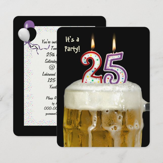 Invitation fête de la bière 25e anniversaire (Devant / Derrière)