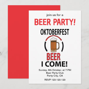 Invitation Fête de la Bière d'Oktoberfest Oktoberfest
