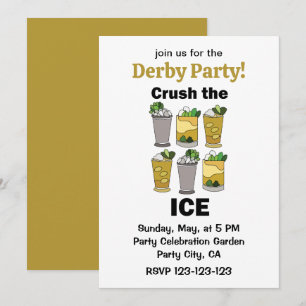 Invitation Fête de la Course de Chevaux Mint Julep Cocktail É