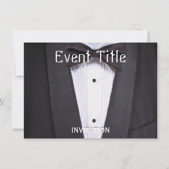 Invitation Fête de la cravate noire de Tuxedo (Devant)