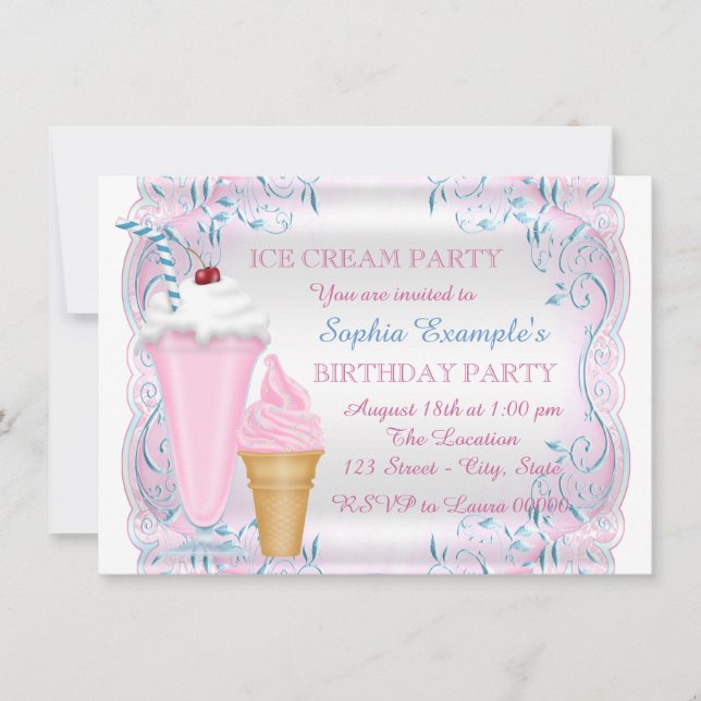 Invitation Fête de la crème glacée (Devant)