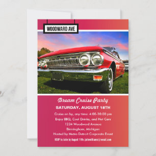 Invitation Fête de la Croisière Rêvée de Woodward Voiture Cla