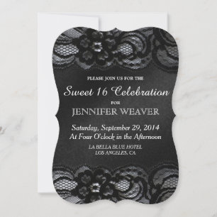 Invitation Fête de la dentelle noire et de la douceur satinée