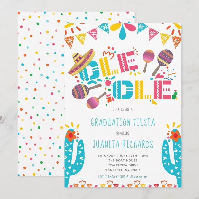 Invitation Fête de la Diplôme Mexicaine (Devant / Derrière)