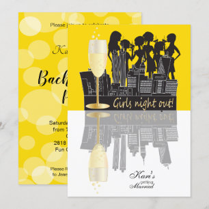 Invitation Fête de la Fête de la Nuit des Filles Jaune