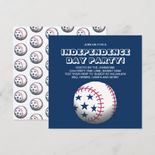 Invitation Fête de la fête de l'Indépendance Baseball