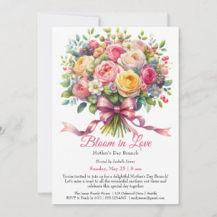 Invitation Fête de la Fête des Mères - Fleurir d'amour