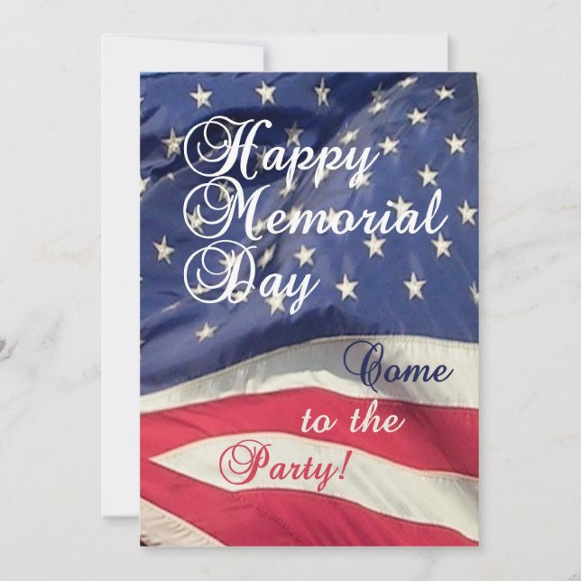 Invitation Fête de la fête du Memorial Day !-American Flag (Devant)