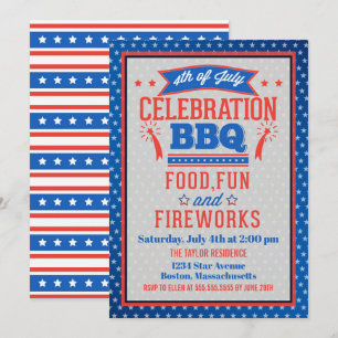 Invitation Fête de la fête nationale américaine BBQ
