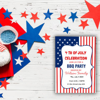 Invitation Fête de la fête nationale américaine BBQ