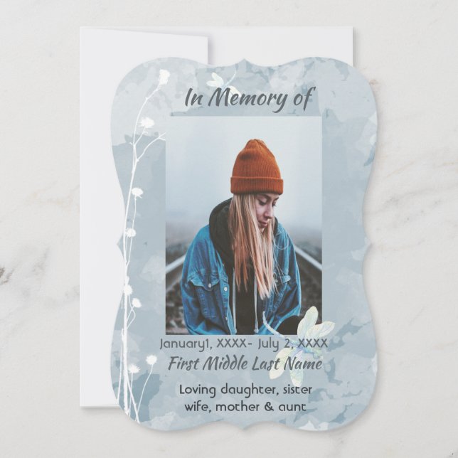 Invitation Fête de la Fleur blanche de libellule du service d (Devant)