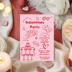 Invitation Fête de la Galentine, Fête de la Galentine pour Fi