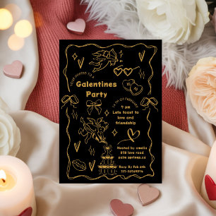 Invitation Fête de la Galentine, Galentine pour filles dessin