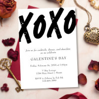 Fête de la Galentine peinte en noir et blanc XOXO