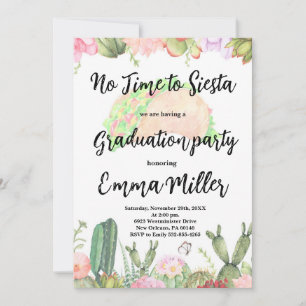 Invitation Fête de la graduation de Cactus