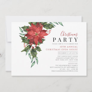 Invitation Fête de la Maison Ouverte de Noël Floral
