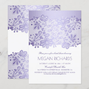 Invitation Fête de la mariée blanche vintage élégante de