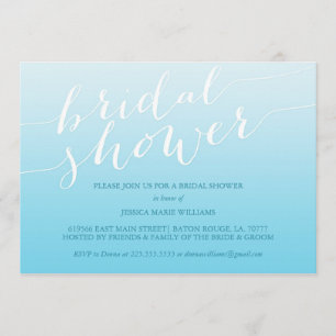 Invitation Fête de la mariée bleue d'Ombre