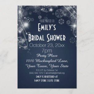 Invitation Fête de la mariée bleue et blanche de thème du