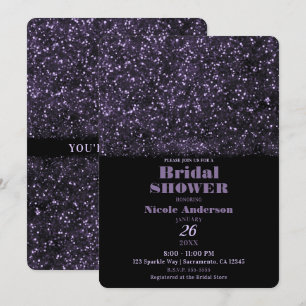 Invitation Fête de la mariée de scintillement de lumières de