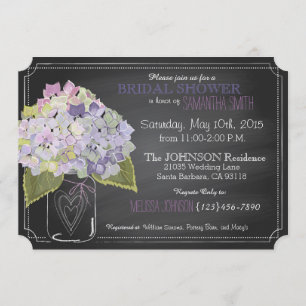 Invitation Fête de la mariée de tableau de pot d'hortensia de