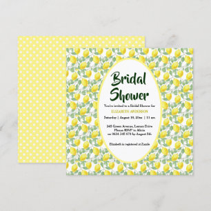 Invitation Fête de la mariée de vert jaune de citronnier