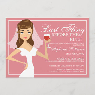 Invitation Fête de la mariée Dernière Fling Bachelorette