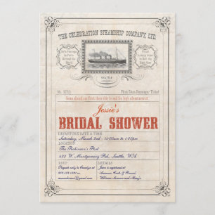 Invitation Fête de la mariée d'invitation de billet de