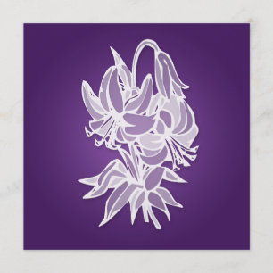 Invitation Fête de la mariée élégante de bouquet pourpre de