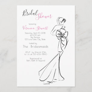 Invitation Fête de la mariée Fashionillustration