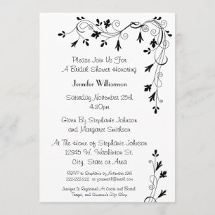 Invitation Fête de la mariée florale élégante simple de motif