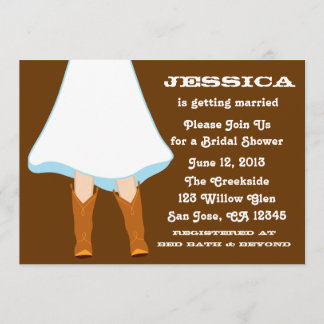 Invitation Fête de la mariée occidentale Brown