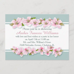 Invitation Fête de la mariée rose blanche d'orchidées