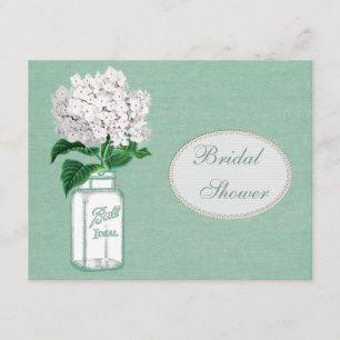 Invitation Fête de la mariée verte en bon état de toile de
