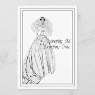 Invitation Fête de la mariée vintage de robe de mariage