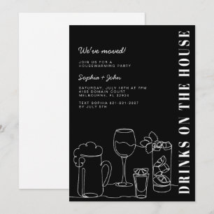 Invitation Fête de la Ménage Noire et Blanc
