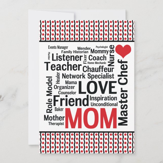 Invitation Fête de la mère - Fête des mères ou anniversaire d (Devant)