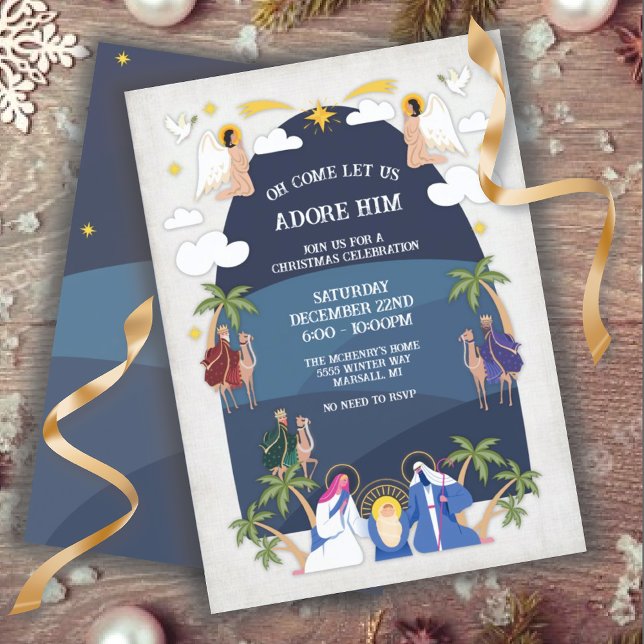 Invitation Fête de la Nativité de Noël Arc religieux (Créateur téléchargé)
