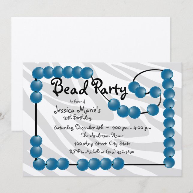 Invitation Fête de la perle (Devant / Derrière)