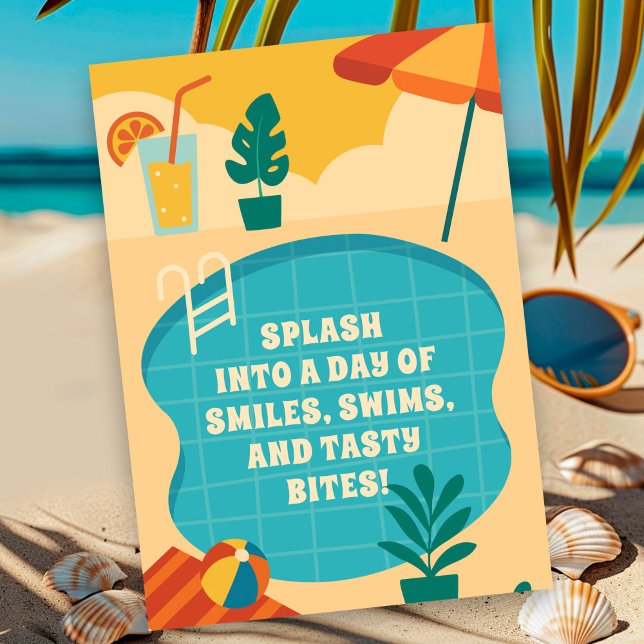 Invitation Fête de la piscine (Créateur téléchargé)