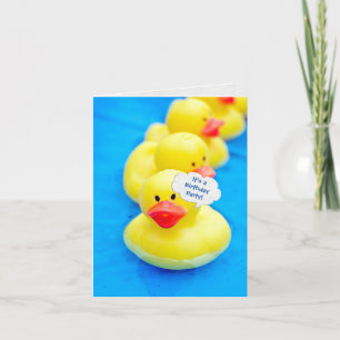 Invitation Fête de la piscine d'anniversaire avec canards en 