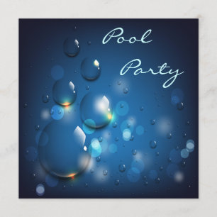 Invitation Fête de la piscine de gouttelettes d'eau