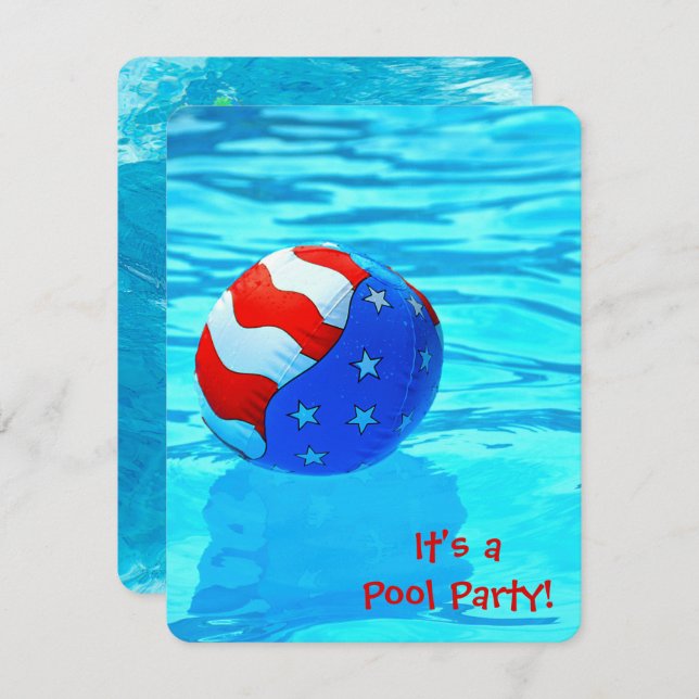 Invitation Fête de la piscine d'été (Devant / Derrière)