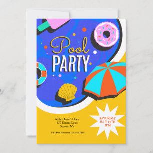 Invitation Fête de la piscine d'été