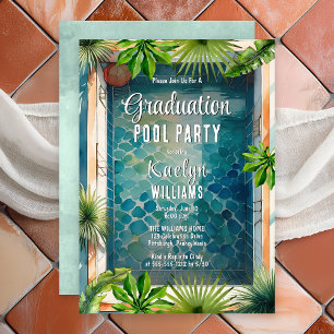 Invitation Fête de la piscine d'été de style méditerranéen