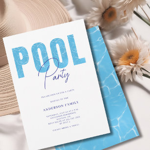 Invitation Fête de la piscine d'été moderne