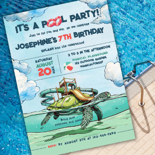 Invitation Fête de la piscine magique