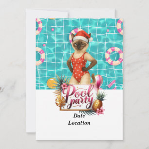 Invitation Fête de la piscine Noël en juillet pour les Amoure