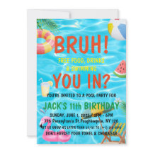 Fête de la piscine pour garçons de Bruh Anniversai