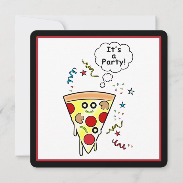 Invitation Fête de la pizza d'anniversaire (Devant)